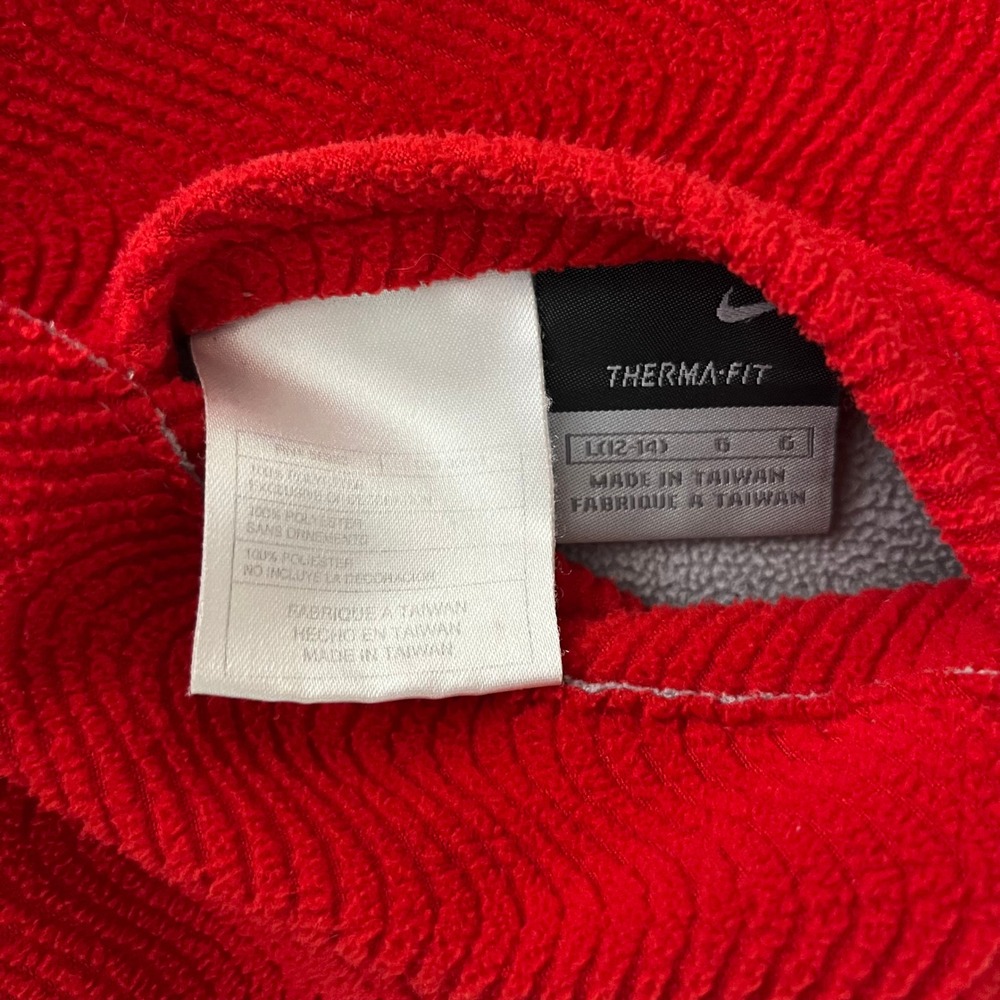 Nike Therma Fit Reversible Hooded Vest Textured Red Gray Boys size large 12-14 - Picture 13 of 14